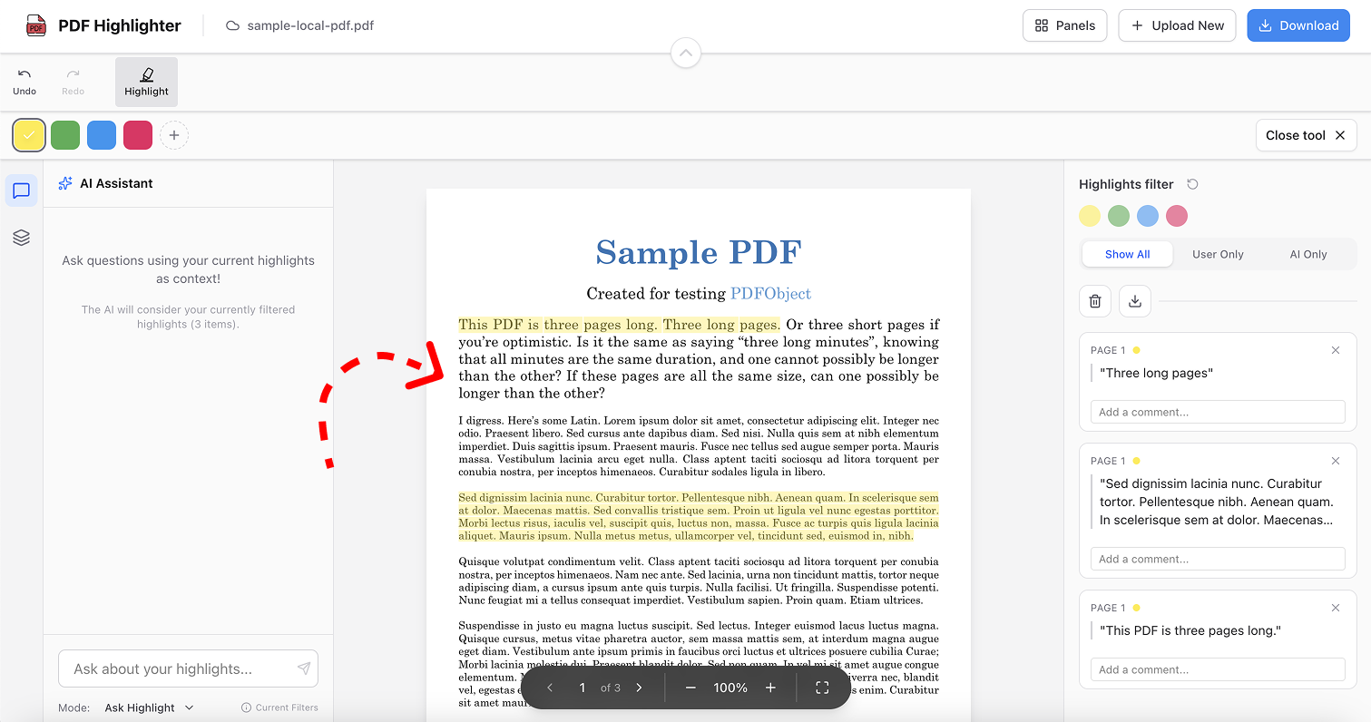 PDF Highlighter Main Interface Overview